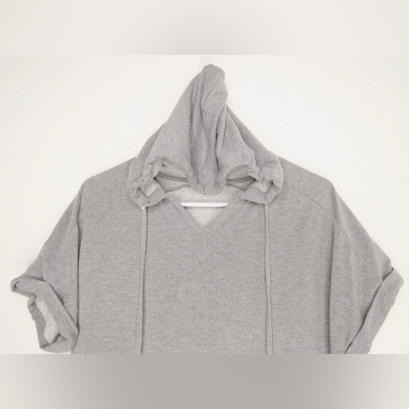 Nanette Lepore Oversized Pullover Hoodie Gray Short Sleeve Women’s Small - Picture 2 of 10